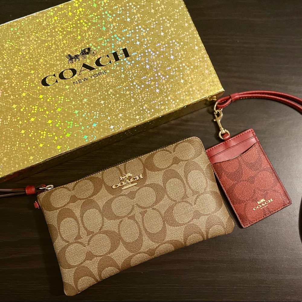 COACH Wristlet and ID HOLDER. Brand new with box. Authentic